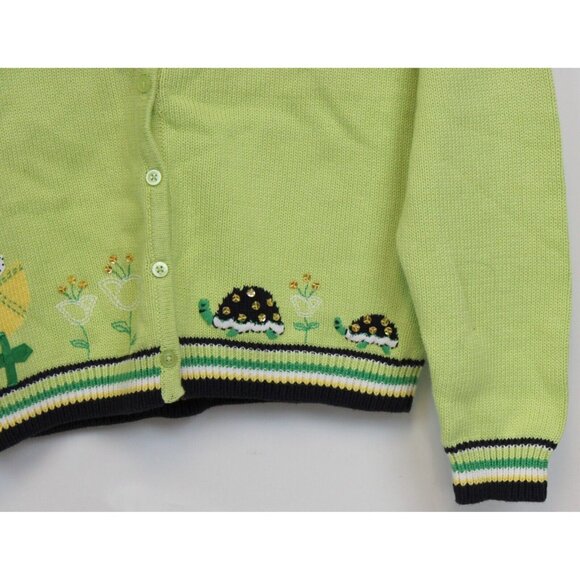 NEW 2006/05 Gymboree Prep Sweater 10 Spring Tulip Turtle Cardigan Sequins Ribbon - Picture 5 of 12